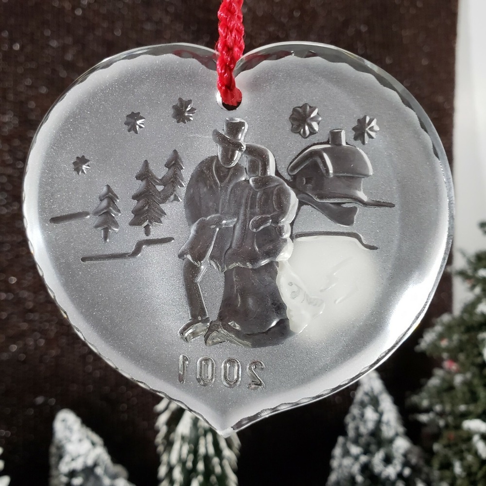 Waterford 2001 Ice Skaters Joys of Winter Collection Christmas Ornament with Box